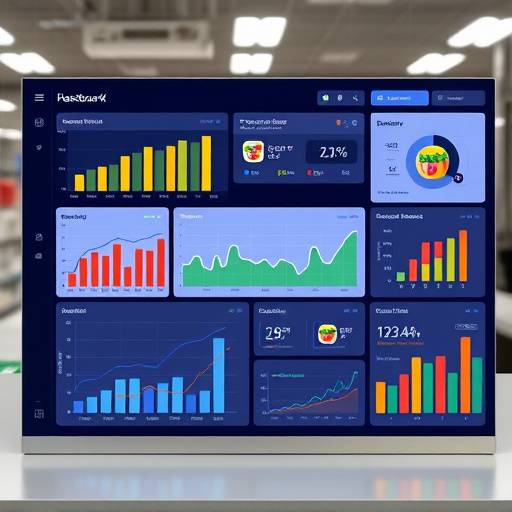 Dashboard met data visualisaties voor een voedselproductiebedrijf, met grafieken over de productiviteit en efficiëntie van de productieprocessen.