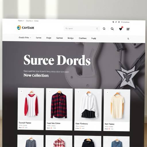 Screenshot van een e-commerce website voor een kledingwinkel, met een overzicht van de nieuwste collectie.